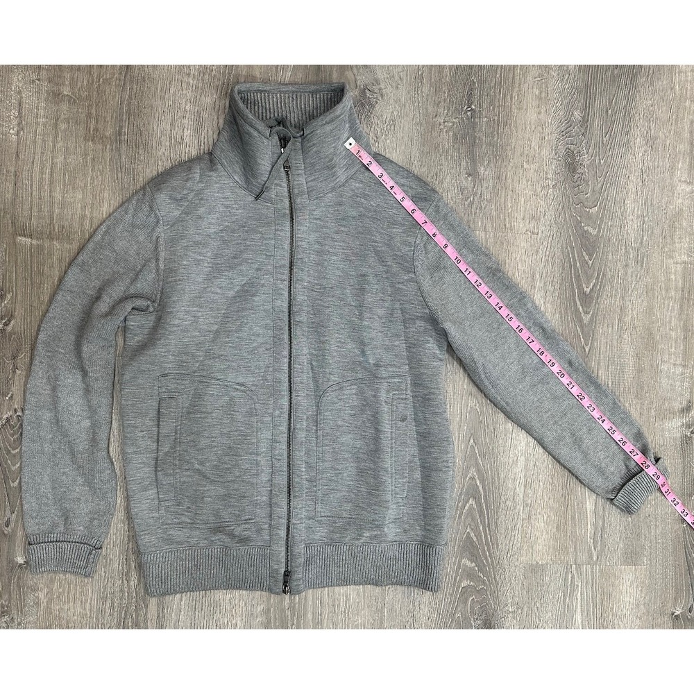 Banana Republic Sweater Mens Large Gray Cardigan Collared Heavy Full Zip Sweater - Picture 6 of 13